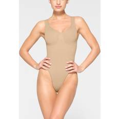 S Bodysuits SKIMS Seamless Sculpt Scoop-Neck Thong Bodysuit CLAY