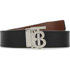 Burberry Men Belts Burberry Reversible Leather TB Belt - Black/Tan