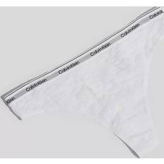 Nylon Trusser Calvin Klein Lace High Leg Thong WHITE