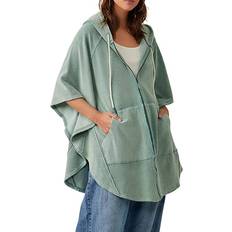 Blu Poncho Free People BEACH LOVE PONCHO Women Zippers Green