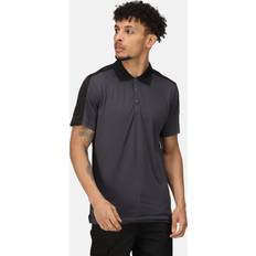 Regatta Polo Shirts Regatta Contrast Collection Contrast Wicking Polo TRS174 Seal Grey/Bla