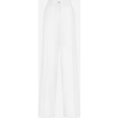 Dolce & Gabbana Damen Hosen & Shorts Dolce & Gabbana Ausgestellte Hose aus Baumwoll-Gabardine White