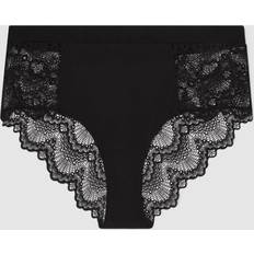 Microfiber Trosor Understatement Lace Highwaist Briefs Black