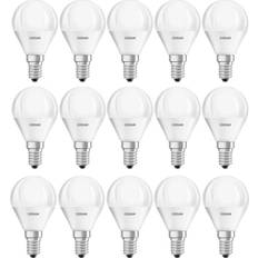 A - E14 Lámparas LED Osram Bellalux Bombilla led esmerilada de esfera E14, 3,3 w, blanco cálido. Juego de 3