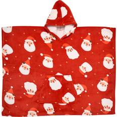 Bedlam Jolly Santa Christmas Poncho Blankets Red