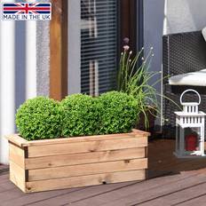 Hortico Hortico Scandinavian Red Wood Trough Wooden Planter The Uk H31.5 L82