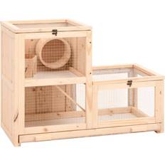 vidaXL Hamsterbur 81x40x60 massivt granträ