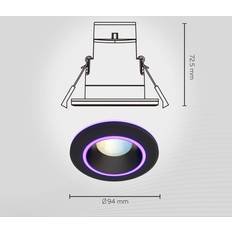 Calex Projecteurs Calex Smart Halo Downlight Encastré CCT RVB Noir Projecteur