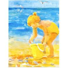 Multicoloured Flags PatioPlus Little Girl At The Beach Flag 27.9x38.1cm