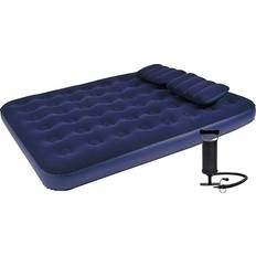 Campingbetten Jilong Velor Air Mattress Bed With Double Pump And Pillow 203x157x22cm