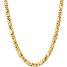 Silver - Unisex Necklaces Welry Cuban Chain Necklace 7.2mm - Gold