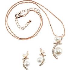 Jewelry Sets Double Pearl Necklace and Earring Set