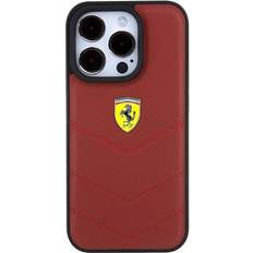 Ferrari FEHCP15XRDUR iPhone 15 Pro Max 6.7" czerwony/red hardcase Leather Stitched Lines, Smartphone Hülle