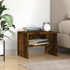 Grey Bedside Tables vidaXL smoked oak Bedside Table 30x30cm