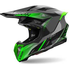 Motorcycle Equipment Airoh Twist Shard Black Green Offroad Helmet