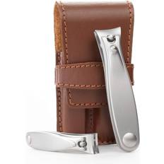 Nail Products GERMANIKURE Nail Clippers Set in Brown Leather Case Ethically Solingen Germany, FINOX Quality