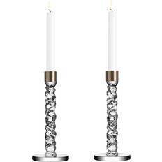 Krystal Brugskunst Orrefors Carat Brass Lysestage 24.2cm 2stk