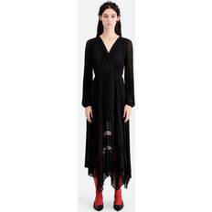 Long Dresses The Kooples Long Black Pleated Dress