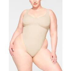 Beige - Skiing Clothing SKIMS Scoop Neck Thong Bodysuit - Sand