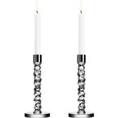 Orrefors Carat Steel Candelabro 24.2cm 2pcs