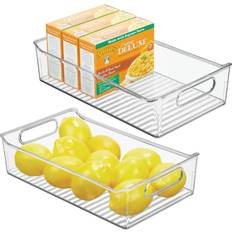 mDesign Wide Plastic Kitchen Pantry Cabinet Food Storage Bin, 2