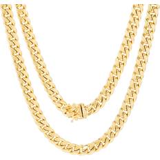 Gold Necklaces Nuragold Miami Cuban Link Chain Necklace 7.5mm - Gold