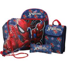 Fast Forward Marvel Spider-Man Boys 16 Inch Backpack 5 Piece School Set - Blue/Red