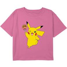 Nintendo Girl Pokemon Halloween Pikachu Jack-o -Lantern Lollipop Graphic Tee Light Pink