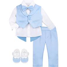 1-3M - Boys Other Sets Children's Clothing Lilax Lilax Baby Boy Gentleman Tuxedo Outfit Infant Piece Set 0-3 Months Blue