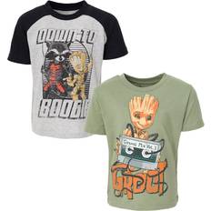 Marvel T-shirts Marvel Marvel Avengers Groot Rocket Raccoon Little Boys Pack Graphic T-Shirts Green/Gray 7-8