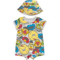 Jumpsuits Sesame Street Sesame Street Elmo Cookie Monster Big Bird Newborn Baby Boys Romper and Hat Newborn to Infant