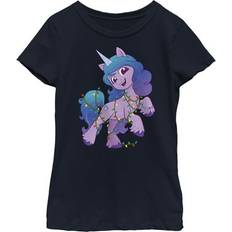 Bow T-shirts Children's Clothing Hasbro Girl My Little Pony: New Generation Izzy Moonbow Christmas Lights Graphic Tee Navy Blue