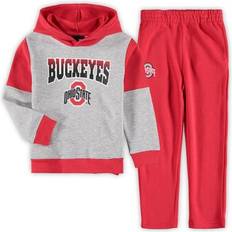 Children's Clothing Genuine Stuff Preschool Heathered Gray/Scarlet Ohio State Buckeyes Sideline Hoodie & Pants Set