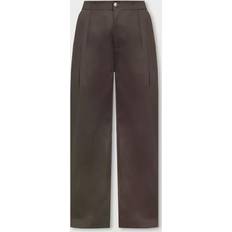 Lærred Bukser Burberry Brown Pleated Trousers OTTER