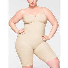 Beige - Women Shorts SKIMS Women's Seamless Sculpt High-Waisted Above-The-Knee Shorts Sand Sand