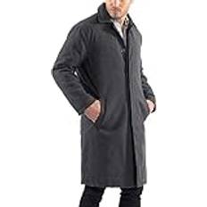 Men - Trenchcoats Alpine Swiss Alpine Swiss Zach Mens Wool Trench Coat Knee Length Overcoat Gray