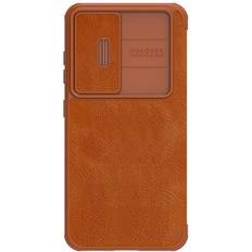 Nillkin Qin Leather Pro Case for Samsung Galaxy S23 Flip Cover Camera Cover Brown