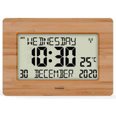 Youshiko Youshiko Uk Controlled With Large Lcd, Silent Operation, Display Wall Clock