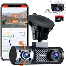 NexiGo NexiGo 3 Channel Dash Cam with Rotatable Interior/Front Camera, Sony_Sensors, Front and Rear with Cabin, 4K/2K-1440P 1080P 1080P, Super Night Vision, 24hr Parking Mode, GPS, WiFi, G-Sensor