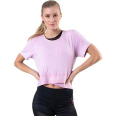 Calvin Klein Dame T-skjorter Calvin Klein Cropped Short Sleeve T-Shirt Pink, Female, Tøj, T-shirt, Lyserød