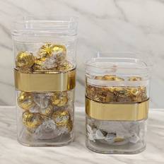 Premier Eliza Tall Clear Canister Gold Band