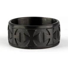 Rostfritt stål Ringar Etnox Ring 'Black Iron Cross' Edelstahl