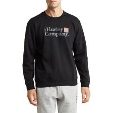 Hurley Pozo Canyon Fleece Crewneck Pullover in Black, BLACK