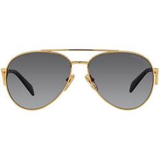 Prada Polarized - Women Sunglasses Prada 73ZS Metal Aviator Polarized Gold 61mm Adult