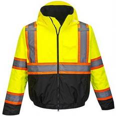 Portwest Work Jackets Portwest US368 Hi-Vis Tape Reflective Bomber Jacket Yellow/Black