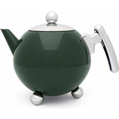 Verde Teiere Bredemeijer Double Wall Bella Ronde Teapot - Green / Chrome Teiera