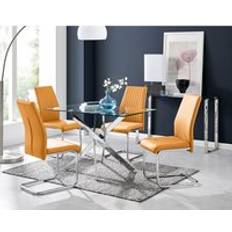 Gelb Tischgruppen Furniturebox Leonardo 4 Dining Set