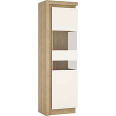 Rectangular Bedside Tables Furniture To Go Lyon Narrow Display Rhd In Riviera Oak/white Bedside Table