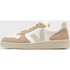Veja Brown Shoes Veja V-10 Leather Sneakers - White/Natural/Sahara