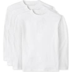 Babies Tops The Children's Place The Children's Place baby boys And Toddler Long Sleeve Basic Layering T-shirt Shirt, White Pack, 5T